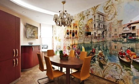 фотообои на кухню возле стола фото