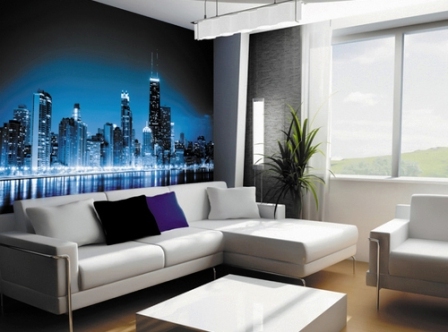 фотообои ночной город в интерьере фото фотообои ночной город в интерьере фото