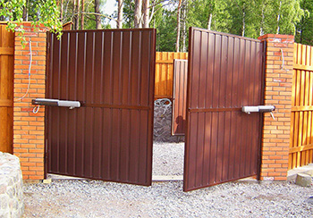 Автоматические ворота из профнастила